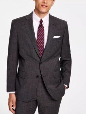 B By Brooks Brothers Men's Classic-Fit Pinstripe Wool Blend Suit Jacket Size 44L